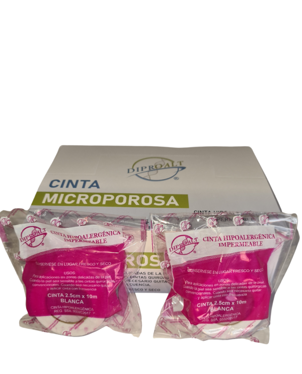 CINTA MICROPOROSA 2.5 X 10 M BLANCA - Imagen 2