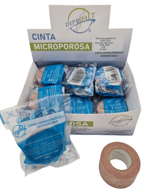 CINTA MICROPOROSA 2.5 X 10 M PIEL